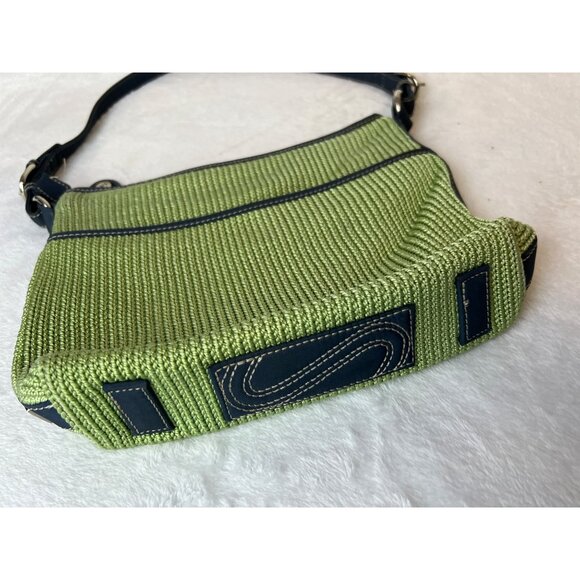 The Sak Original Boho Medium Green Crochet Knit Crossbody Bag Zip Adj. Strap - Picture 2 of 7